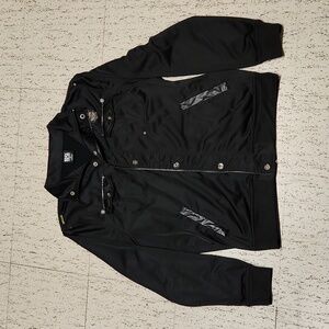 Enyce Black Full Zip Button Down Military Style Collared Sweater Vintage Y2K